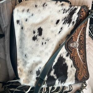 Myra Bag Black and White Cowhide Crossbody